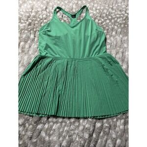 Crane Womens Size Large Green Athletic Pleated Skirt Tennis Dress Activeware
